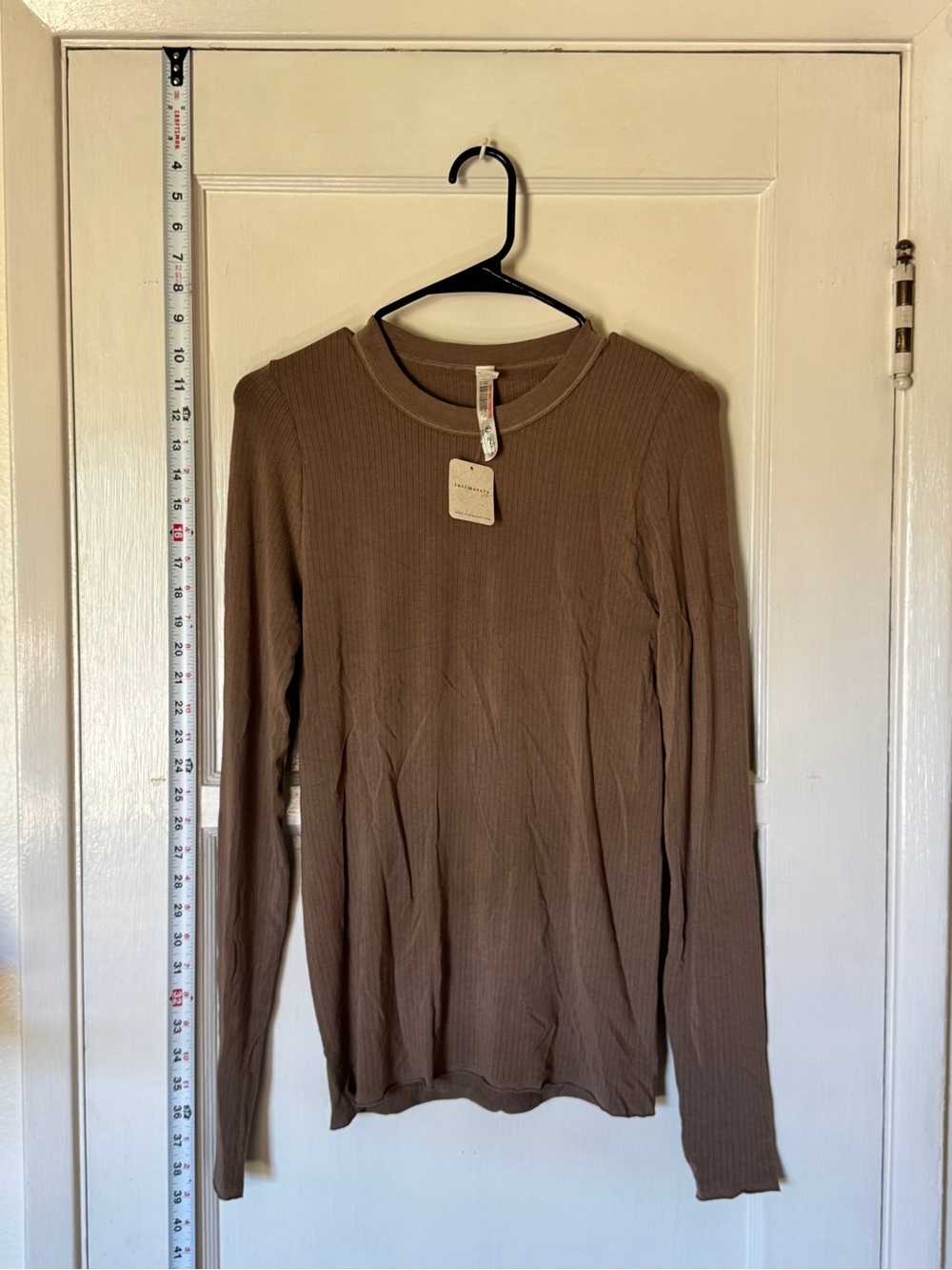 NWT Free People So Soft Seamless Modal Long Sleeve Top M/L Leafless Tree Ribbed